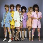 01-11-1983 Dolly Dots, Ria Brieffies, Angela Groothuizen, Anita Heilker, Angéla Kramers, Esther Oosterbeek and Patty Zomer at studio in Amsterdam, The Netherlands. Photo: Govert de Roos/Connu